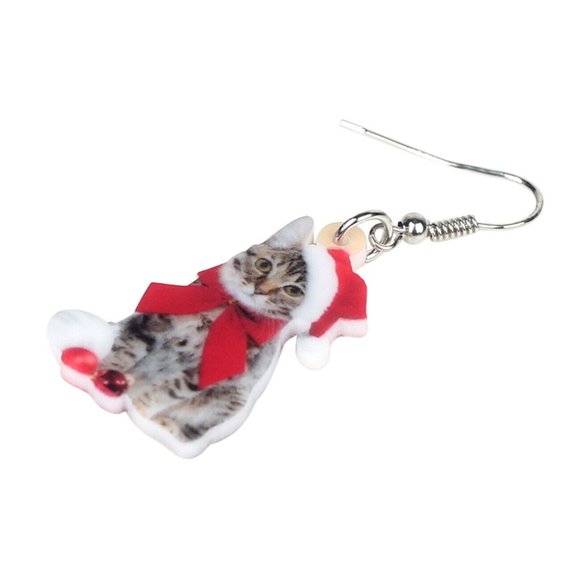 Christmas cat earrings Clearance